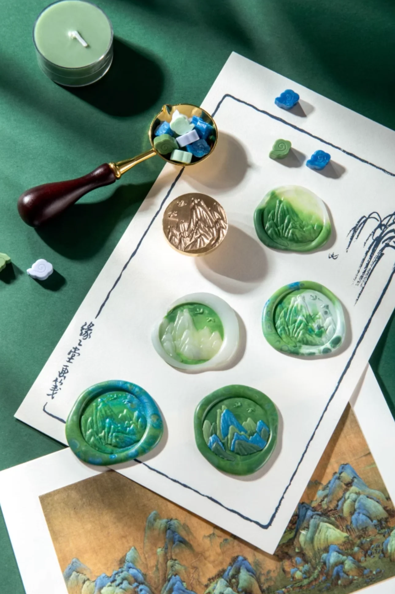 A Thousand Li Artwork Fire Lacquer Seal Gift Set - Image 11