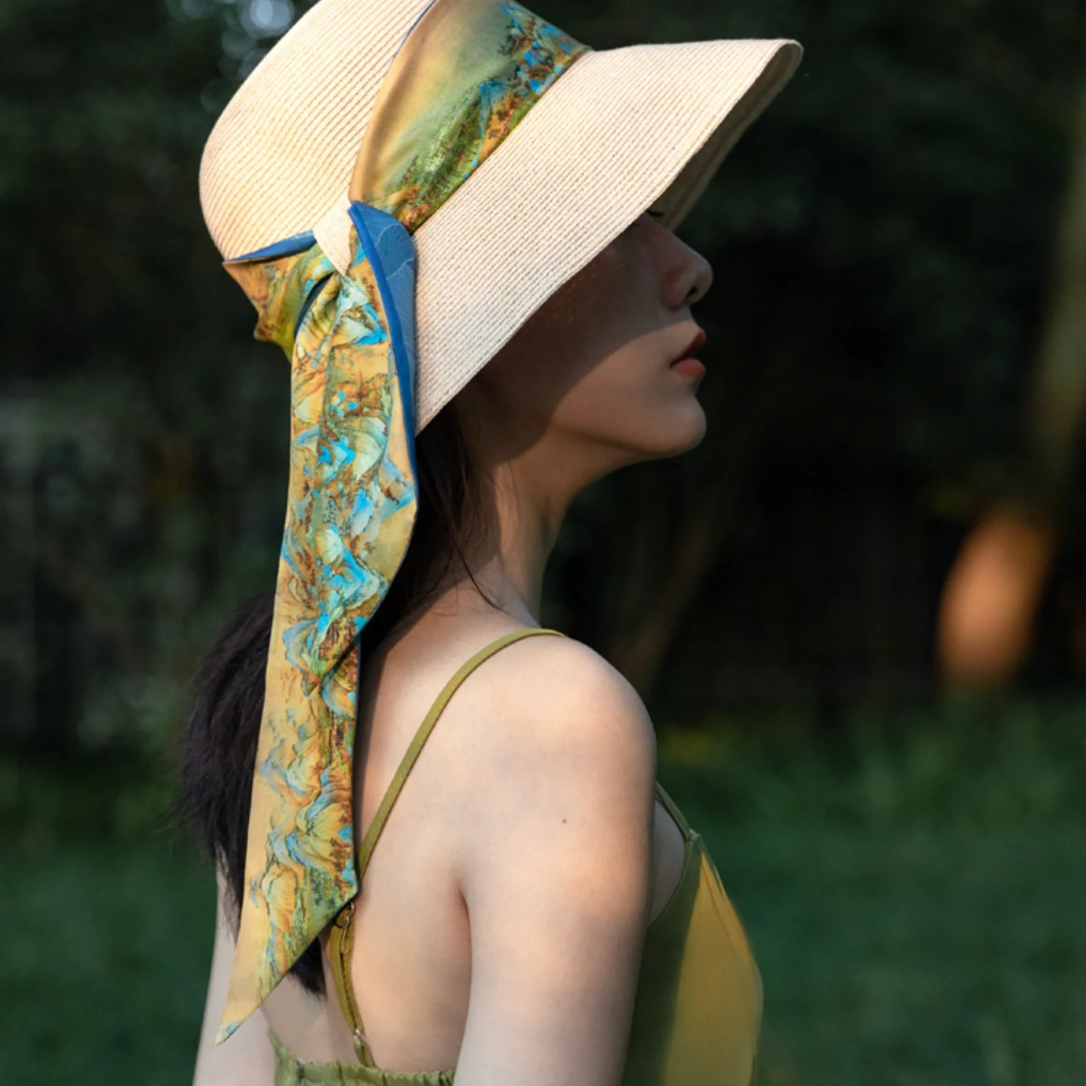 A Thousand Li - Artwork Mulberry Silk Twilly (120cm) - Image 5
