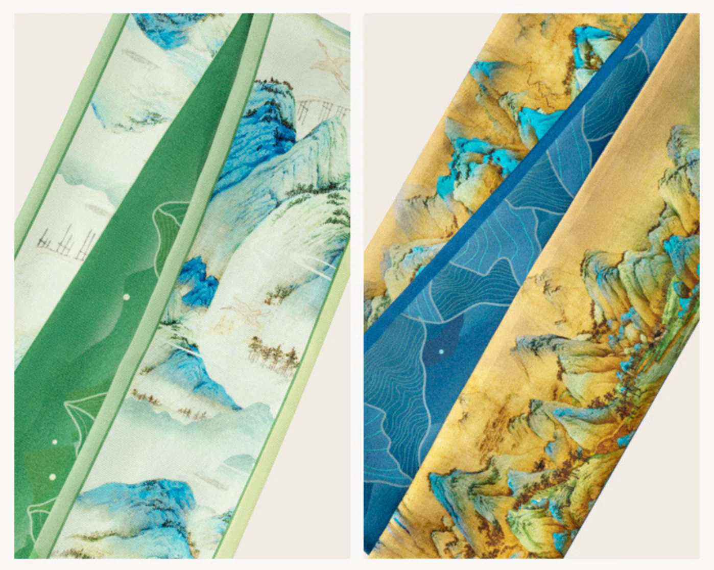 A Thousand Li - Artwork Mulberry Silk Twilly (120cm) - Image 9