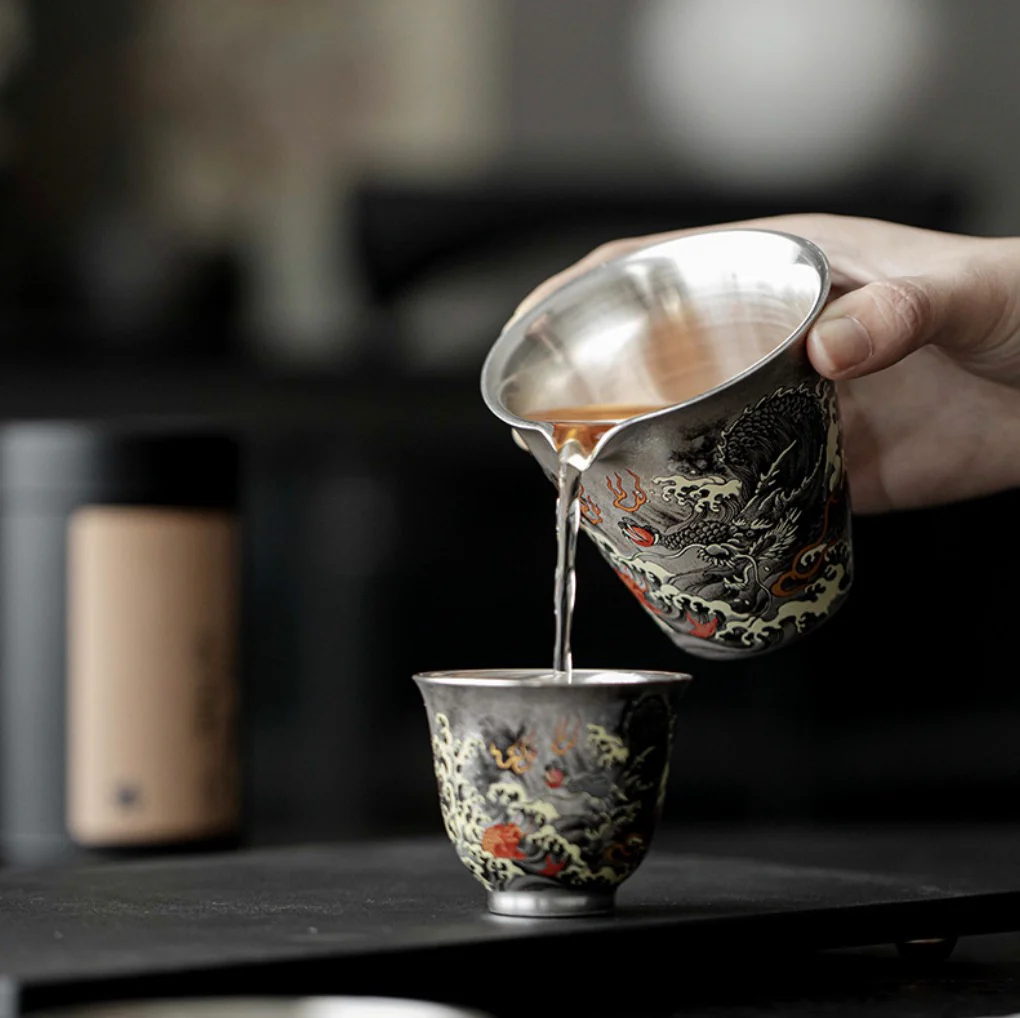 999 Sterling Silver Dragon Faircup - Image 3