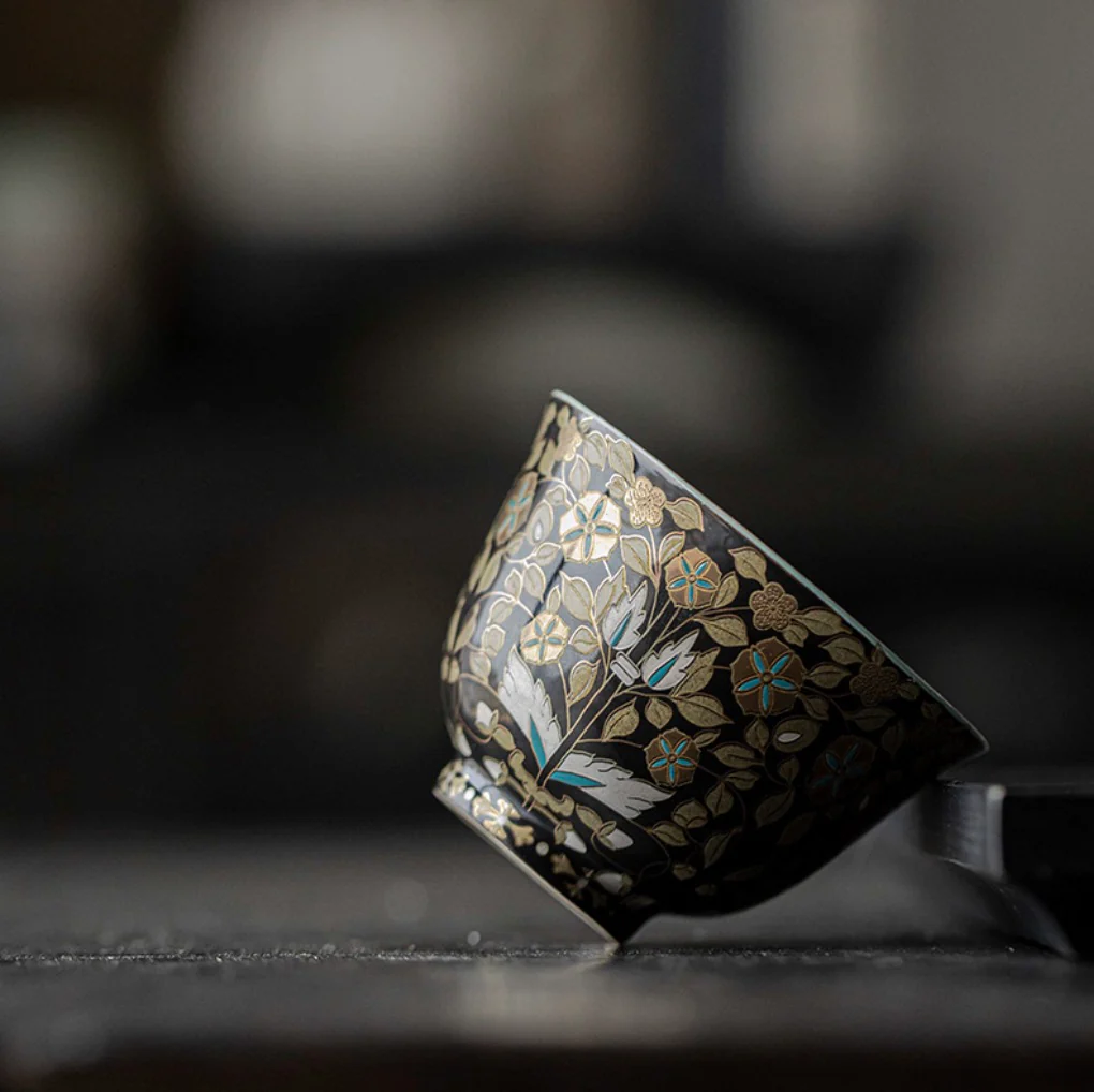999 Sterling Silver Jade Leaf Tea Cup - Image 5