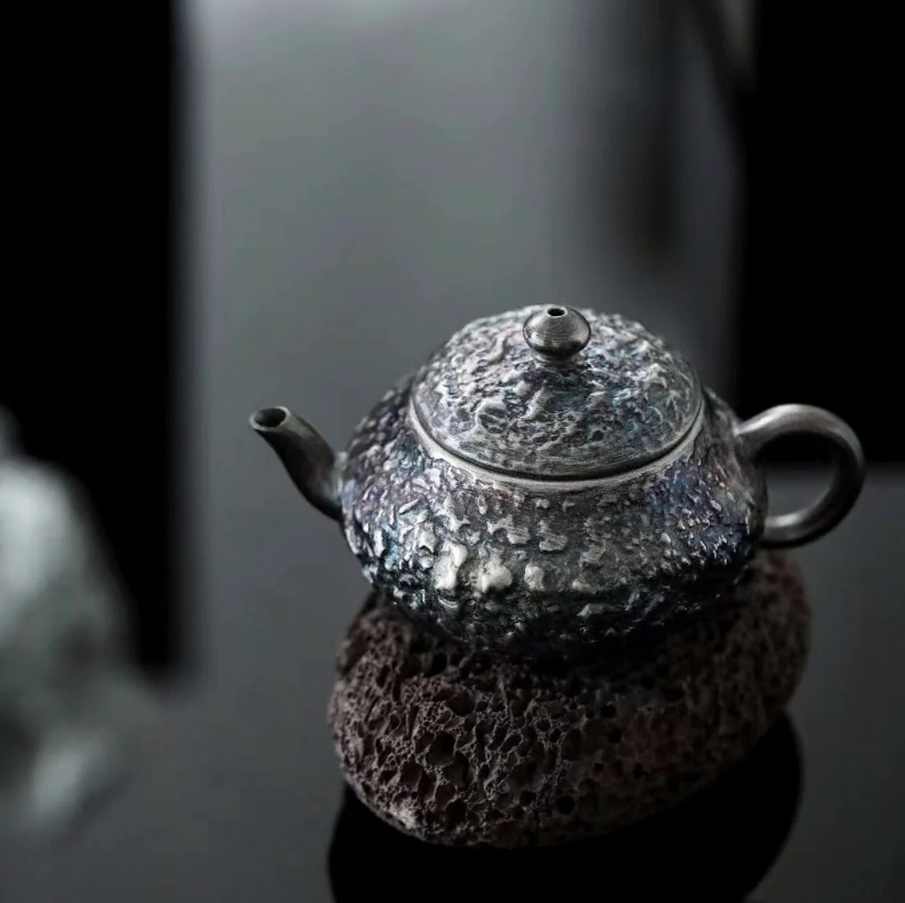 999 Sterling Silver Stone Tea Pot - Image 2