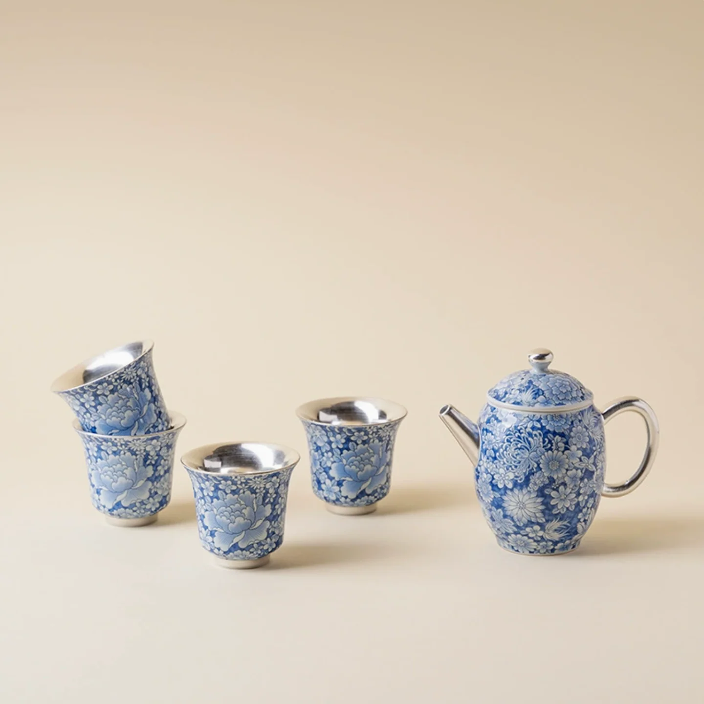 999 Sterling Silver Qing Hua Thousand Flowers Gift Set - Image 5