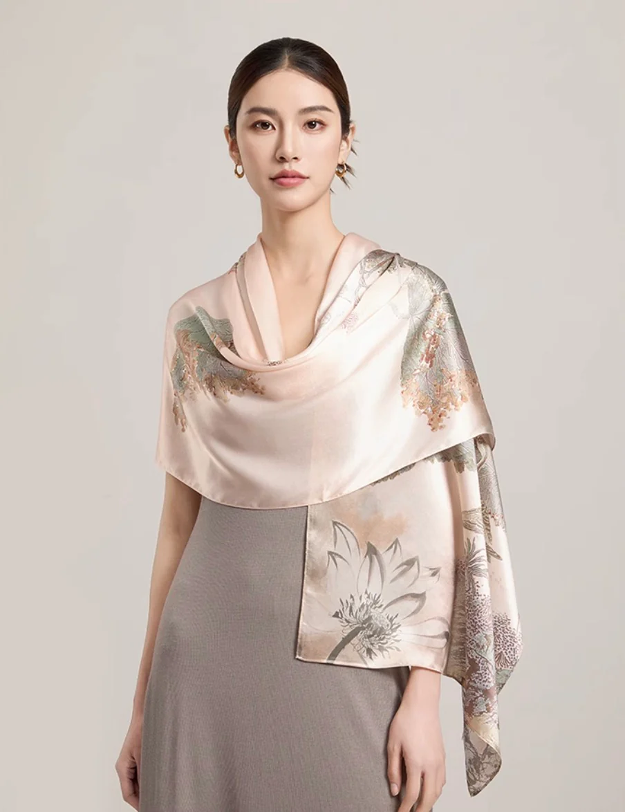 Amber Garden Mulberry Silk Scarf (170x53cm) - Image 4