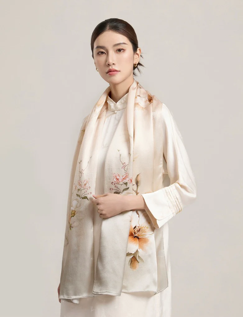 Ethereal Haze Mulberry Silk Scarf (170x53cm) - Image 3