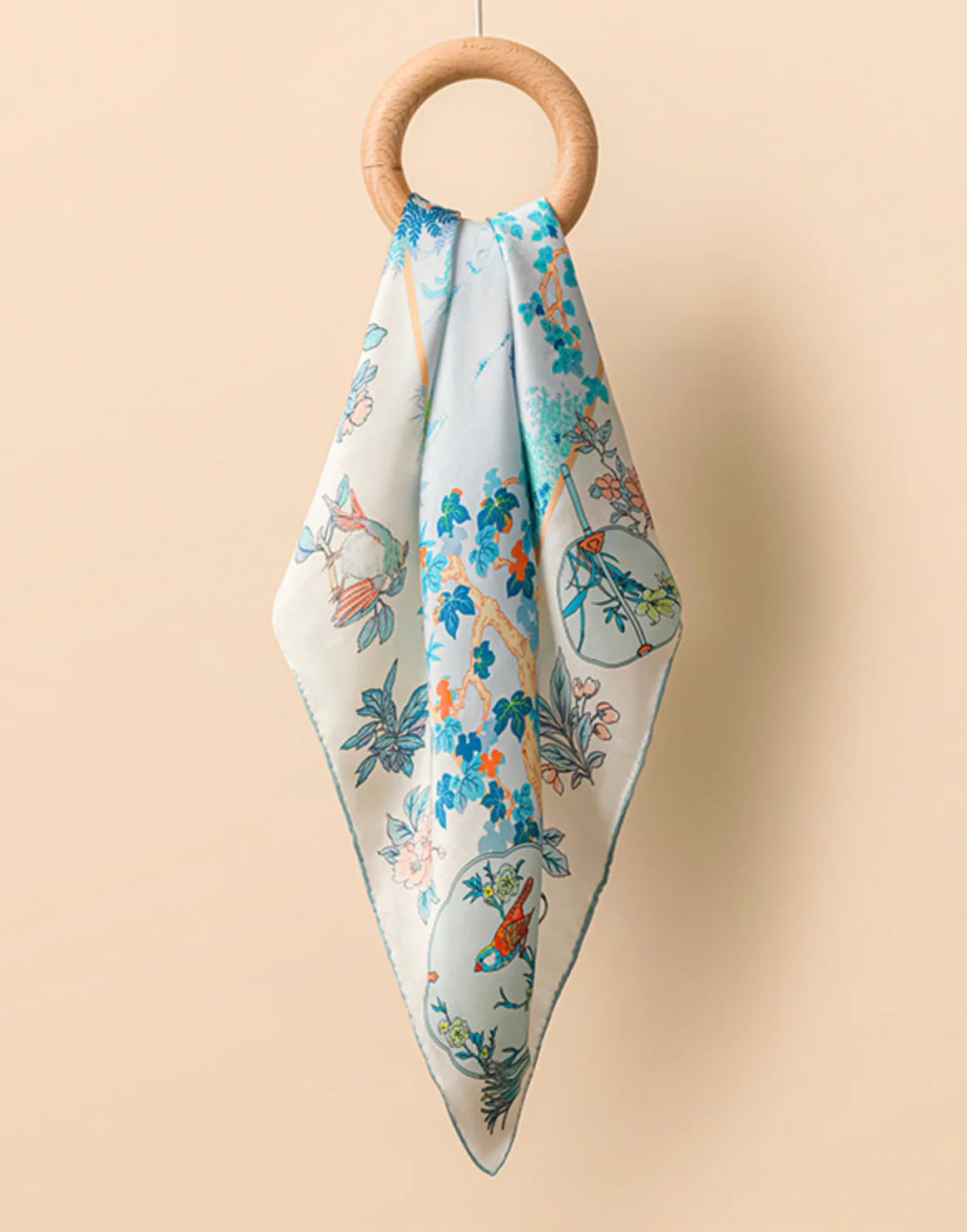 Azure Garden Reverie Mulberry Silk Scarf (60cm) - Image 3