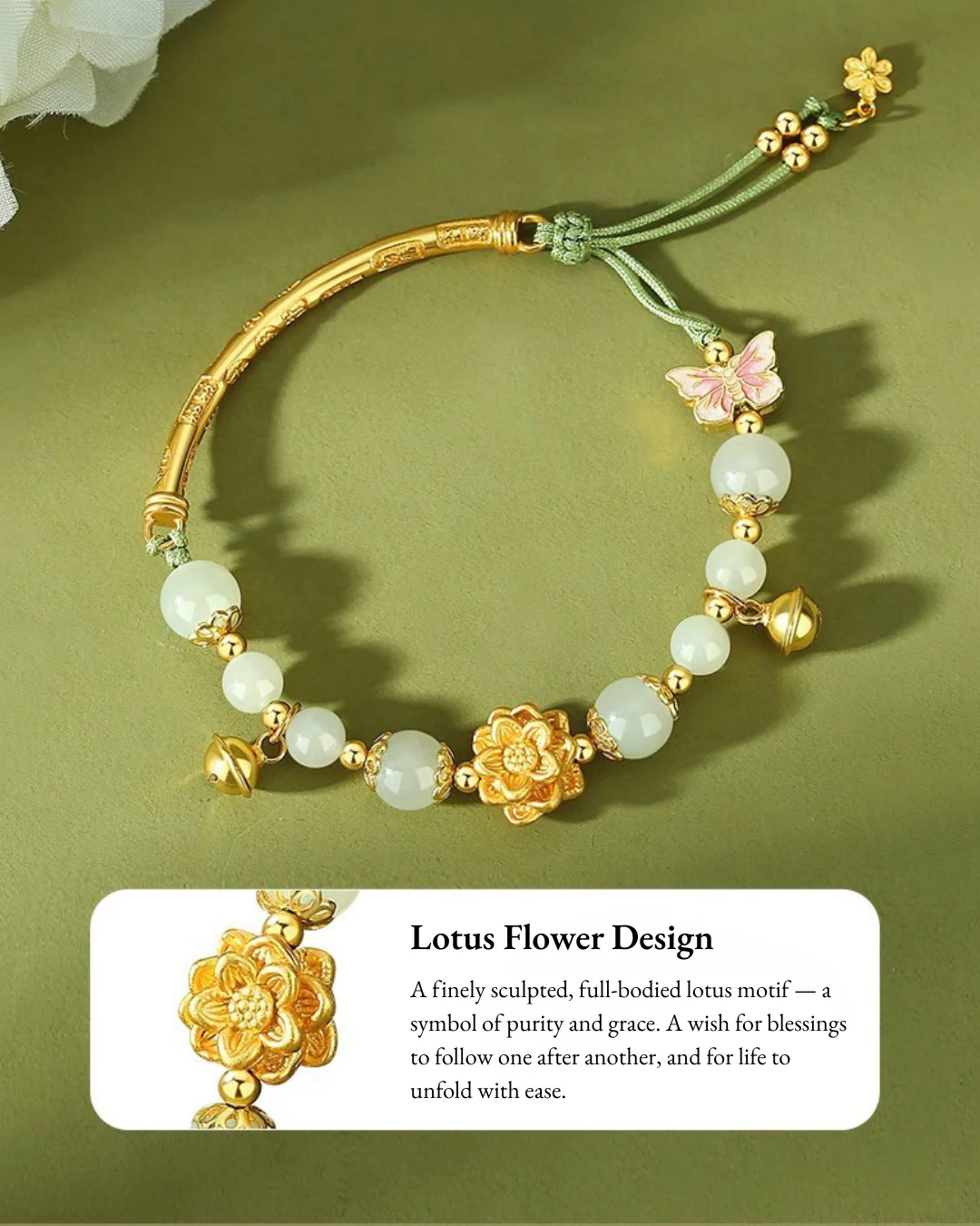 Benelore Lotus Jade Bracelet - Image 10