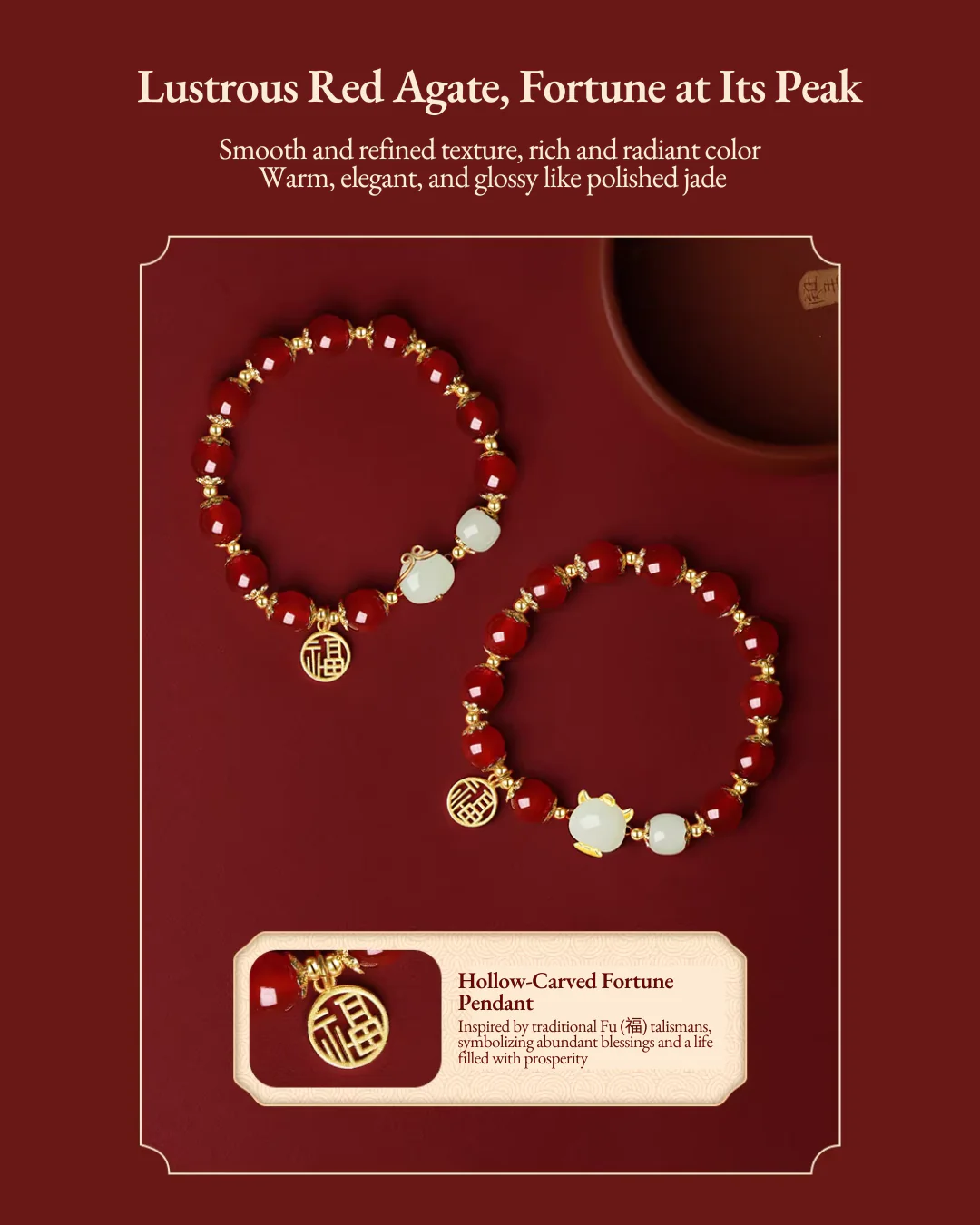 Blessing of Zodiac Red Agate Bracelet - Image 7