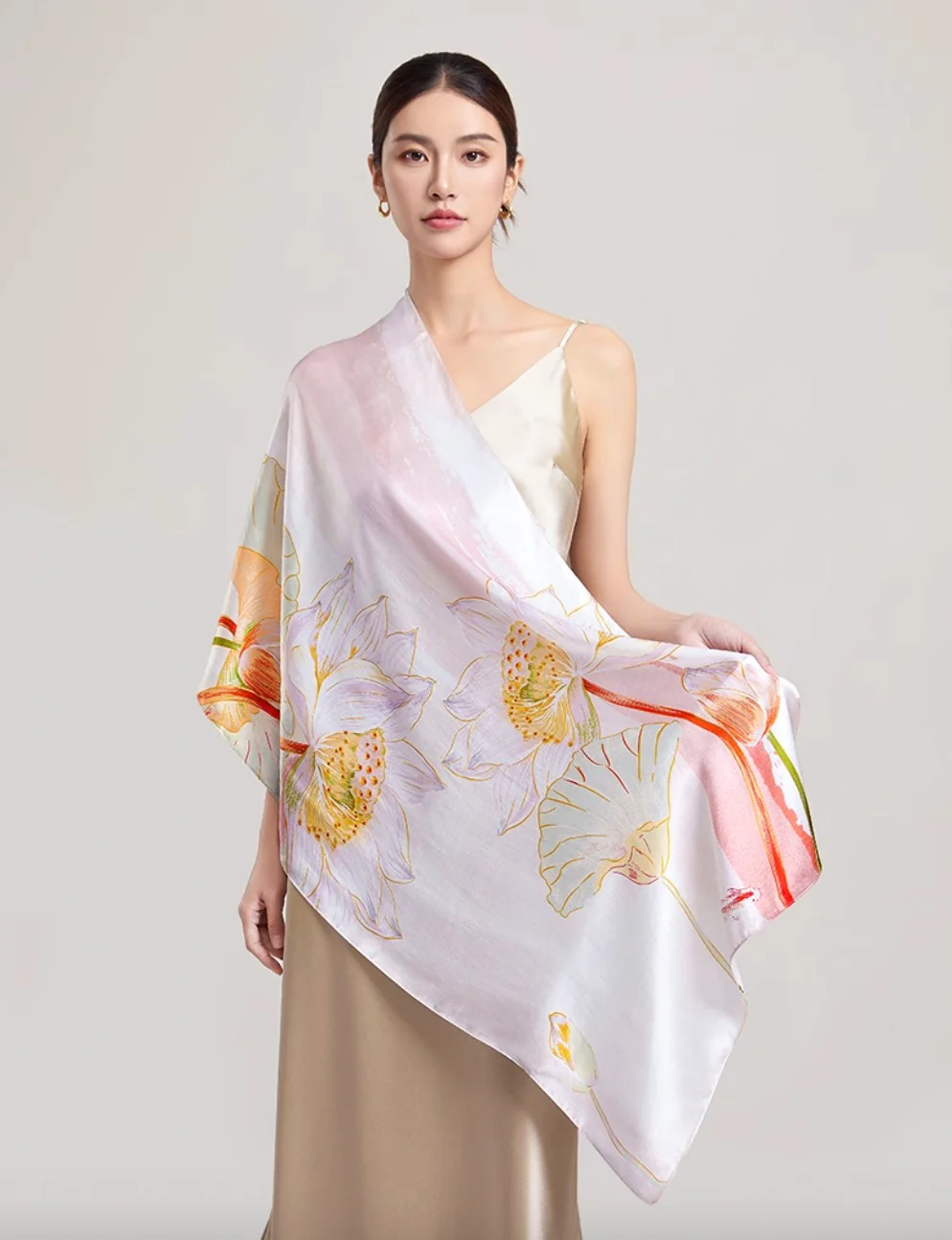 Blushing Reed Mulberry Silk Scarf (170x53cm) - Image 4