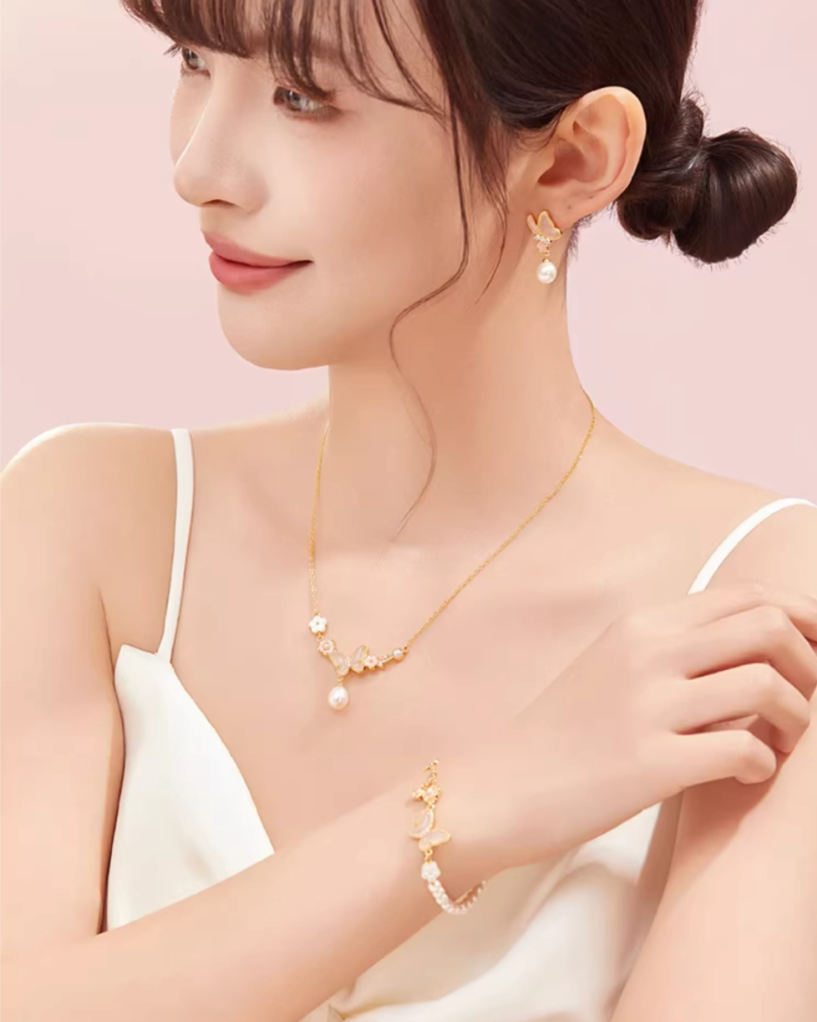 Butterfly Bloom Pearl Jewellery Set - Image 22