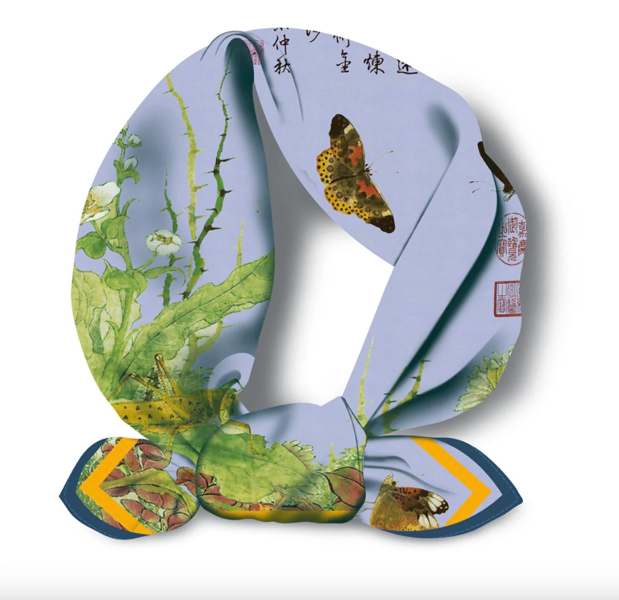 "Sketches of Butterflies" Heritage Artwork Satin Scarf - Image 5