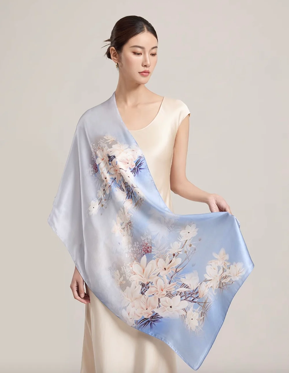 Celadon Mist Mulberry Silk Scarf (170x53cm) - Image 3
