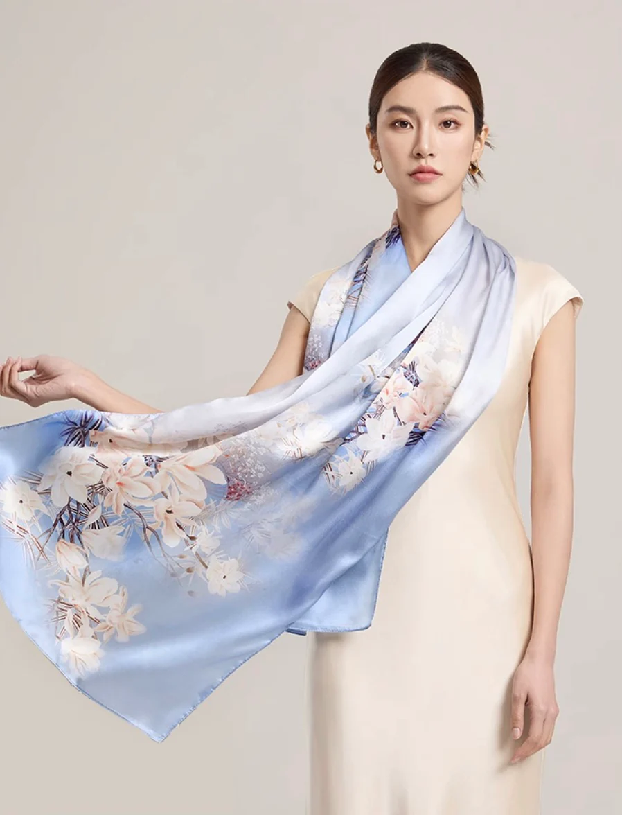 Celadon Mist Mulberry Silk Scarf (170x53cm) - Image 4