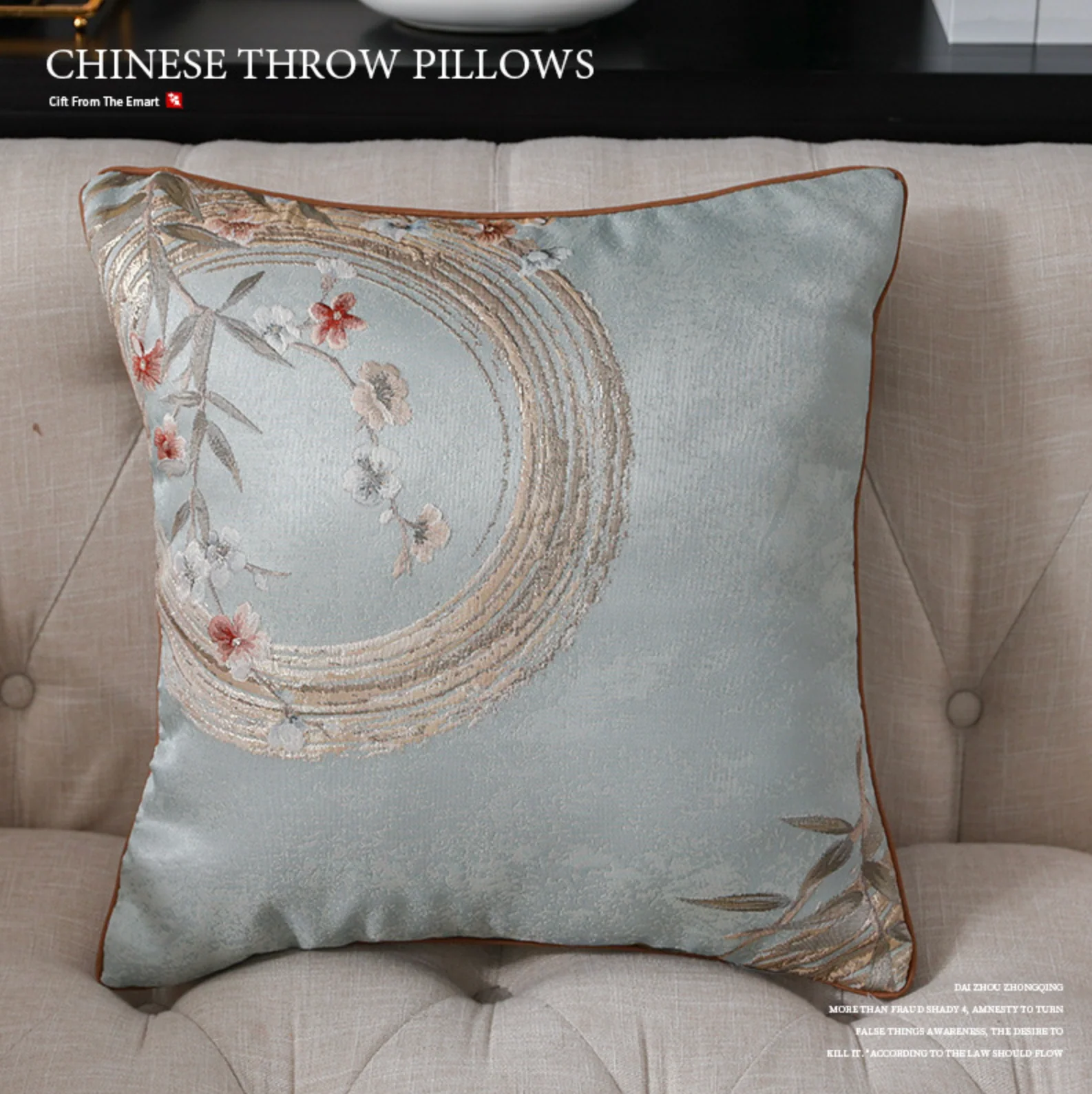 Celestial Garden Embroidery Pillow Cover - Image 7