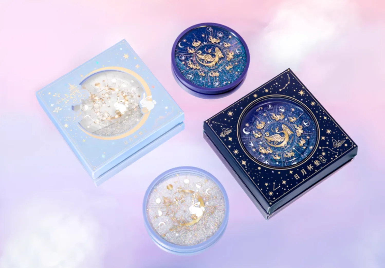 Celestial Golden Bird & Jade Rabbit Coasters Gift Set - Image 8