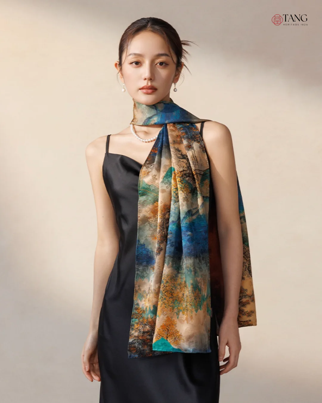 Dreamscape Cloud Silk Mulberry Scarf - Image 2
