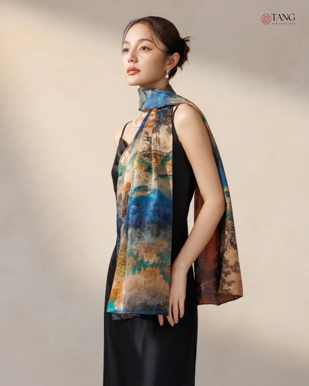 Dreamscape Cloud Silk Mulberry Scarf - Image 3