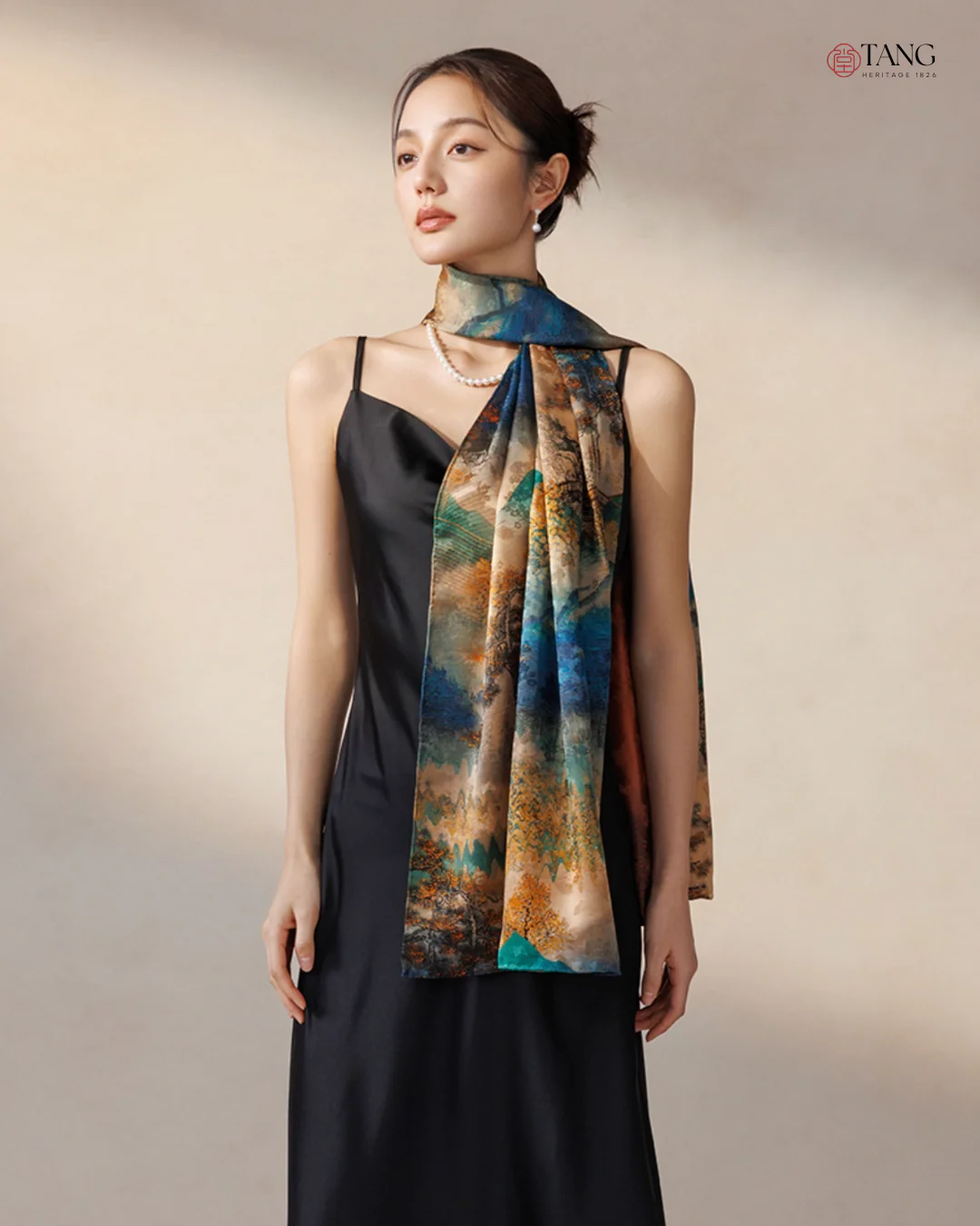 Dreamscape Cloud Silk Mulberry Scarf - Image 4