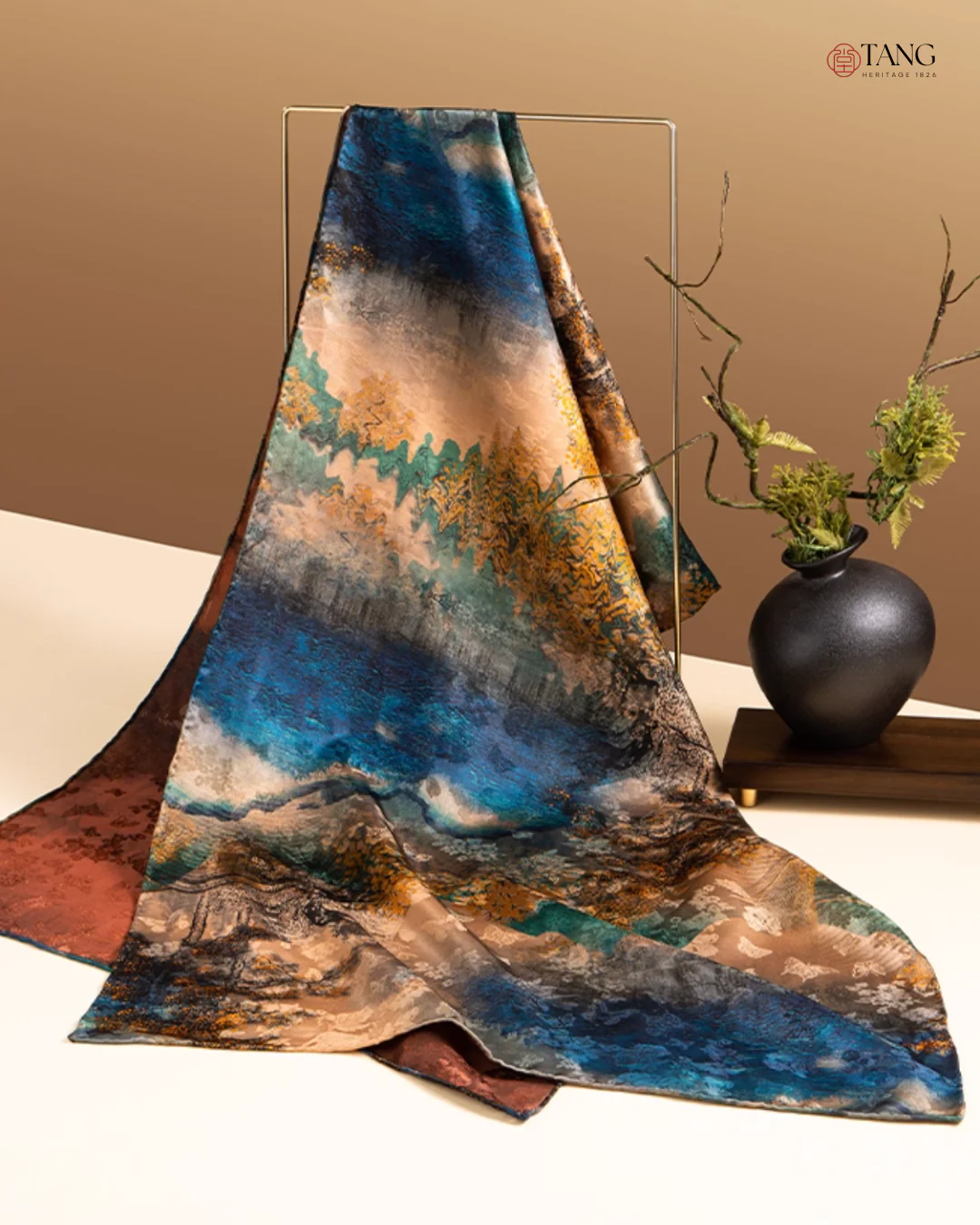 Dreamscape Cloud Silk Mulberry Scarf - Image 5