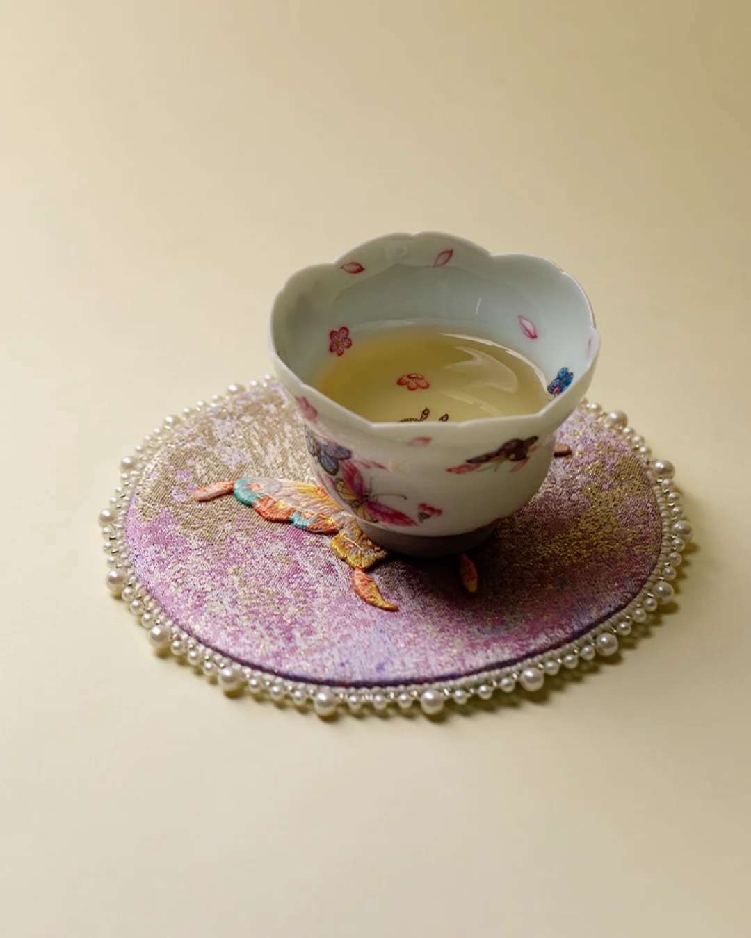 Dreamwing Pearl Brocade Coaster Set - Image 3