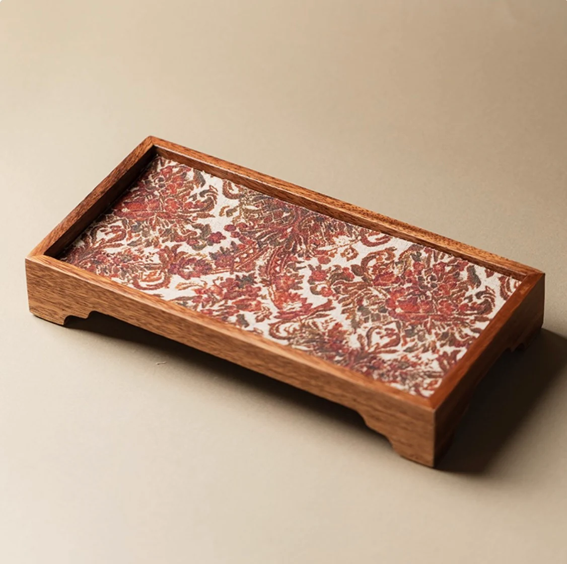 Embroidered Wood Tea Tray - Image 3