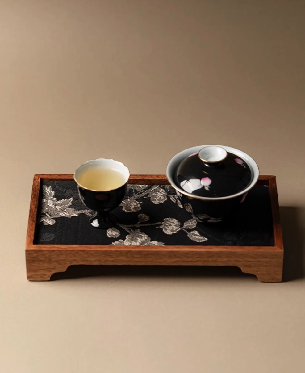 Embroidered Wood Tea Tray - Image 5