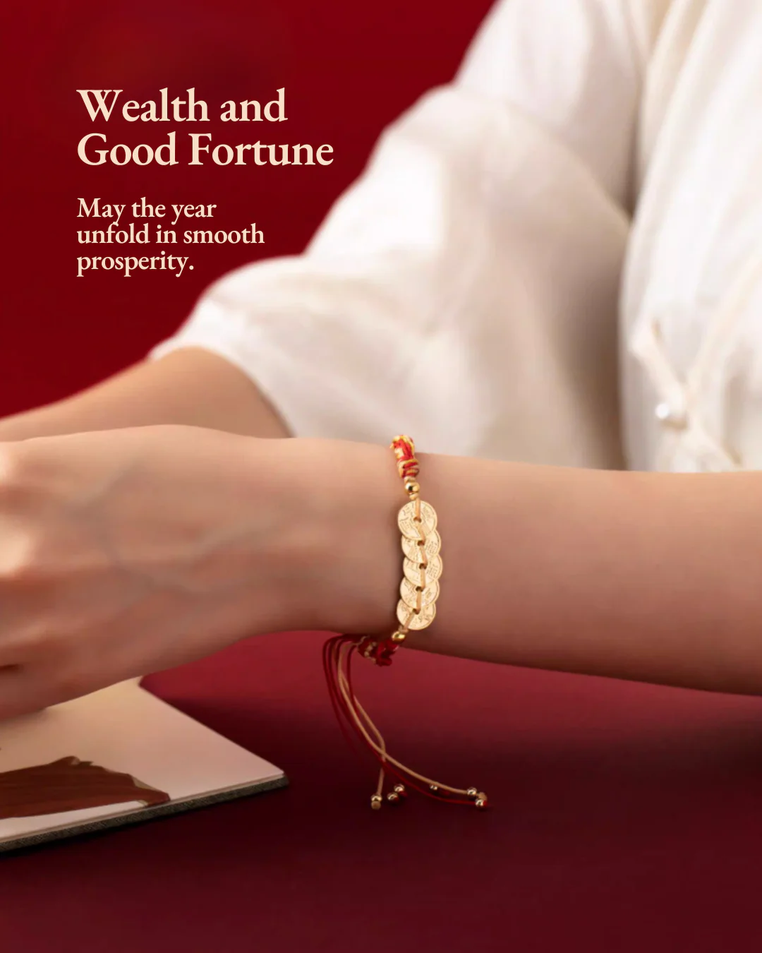 Emperor's Fortune Coins Red String Bracelet - Image 11
