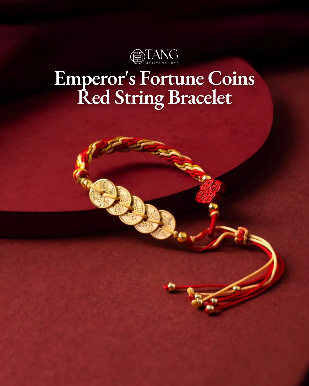 Emperor's Fortune Coins Red String Bracelet - Image 2