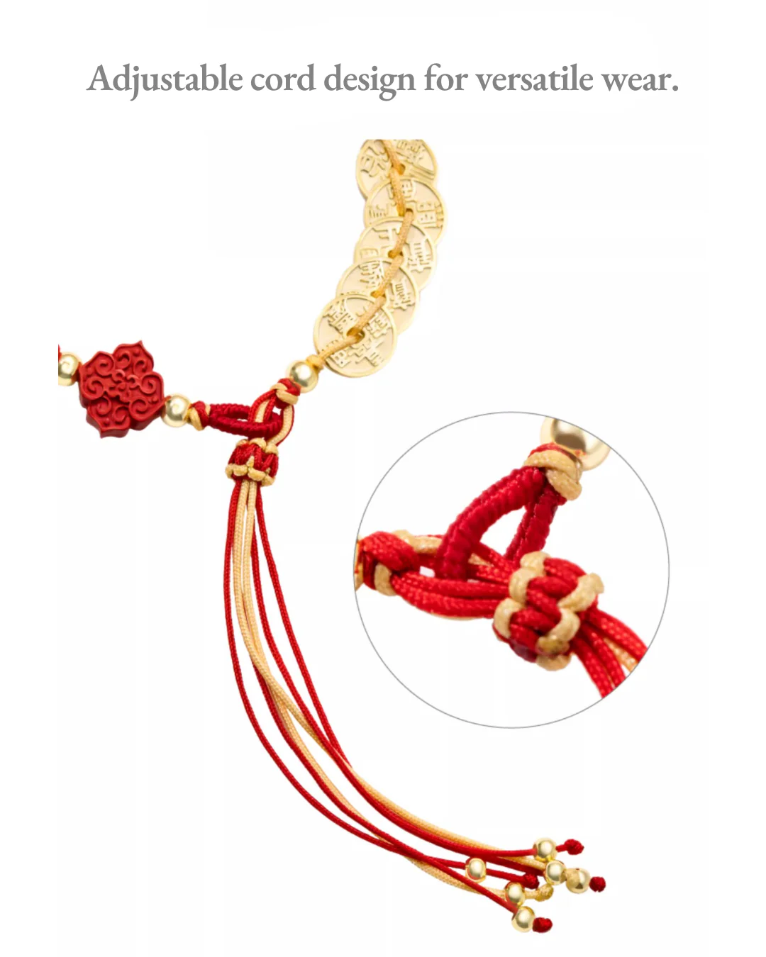 Emperor's Fortune Coins Red String Bracelet - Image 8