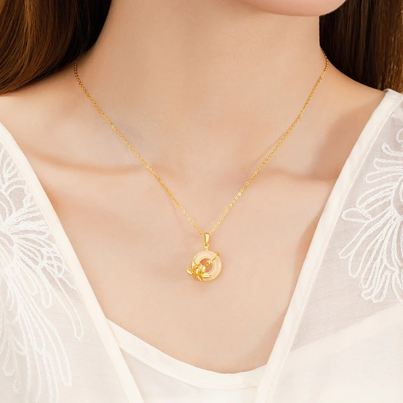 Flora Lotus Jade Necklace - Image 2