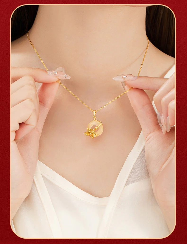 Flora Lotus Jade Necklace - Image 6