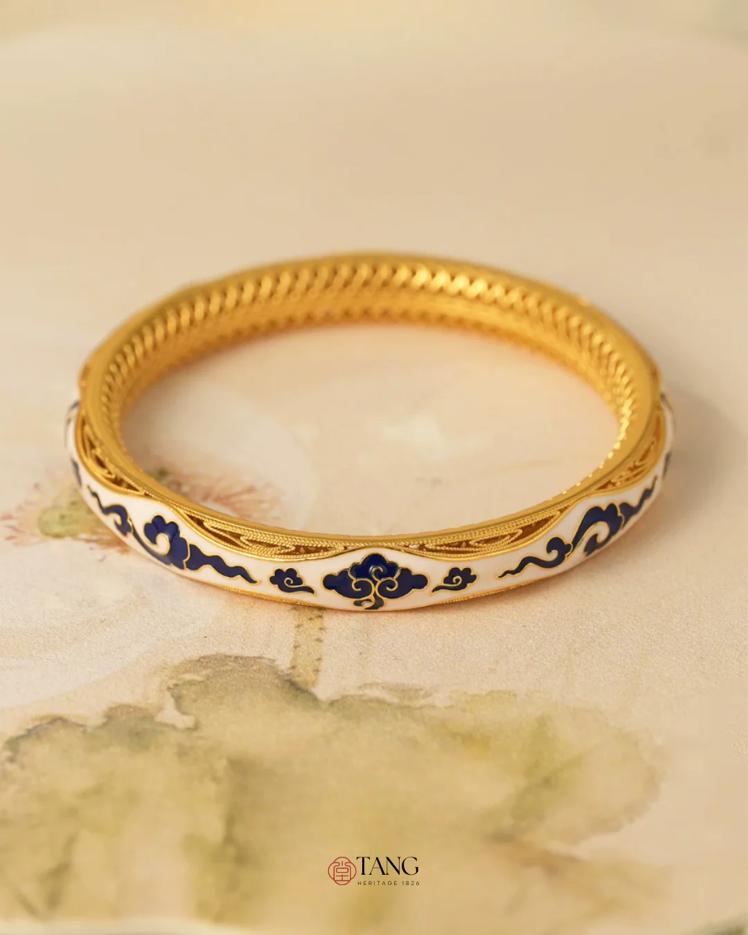 Gold Vermeil Auspicious Cloud Bangle - Image 5