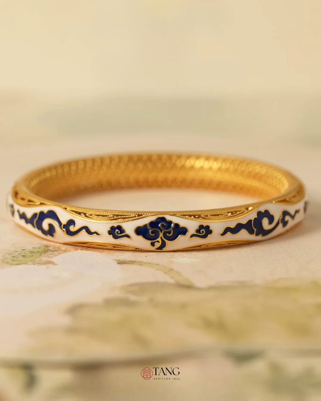 Gold Vermeil Auspicious Cloud Bangle - Image 7