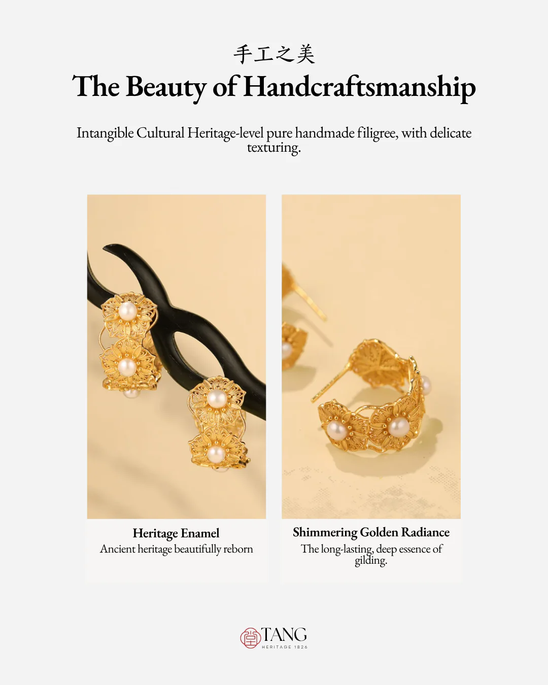Gold Vermeil Blooming Flower Pearl Hoop Earrings - Image 6