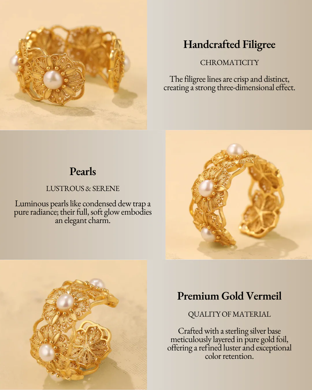 Gold Vermeil Blooming Stamen Ring - Image 4