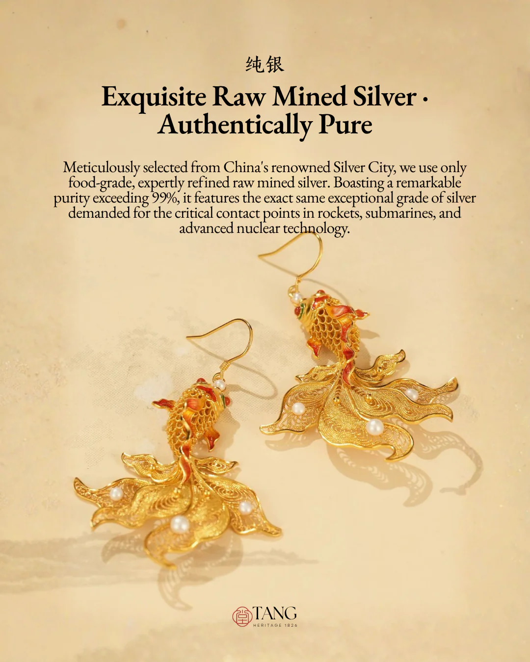 Gold Vermeil Butterfly Goldfish Earrings - Image 12
