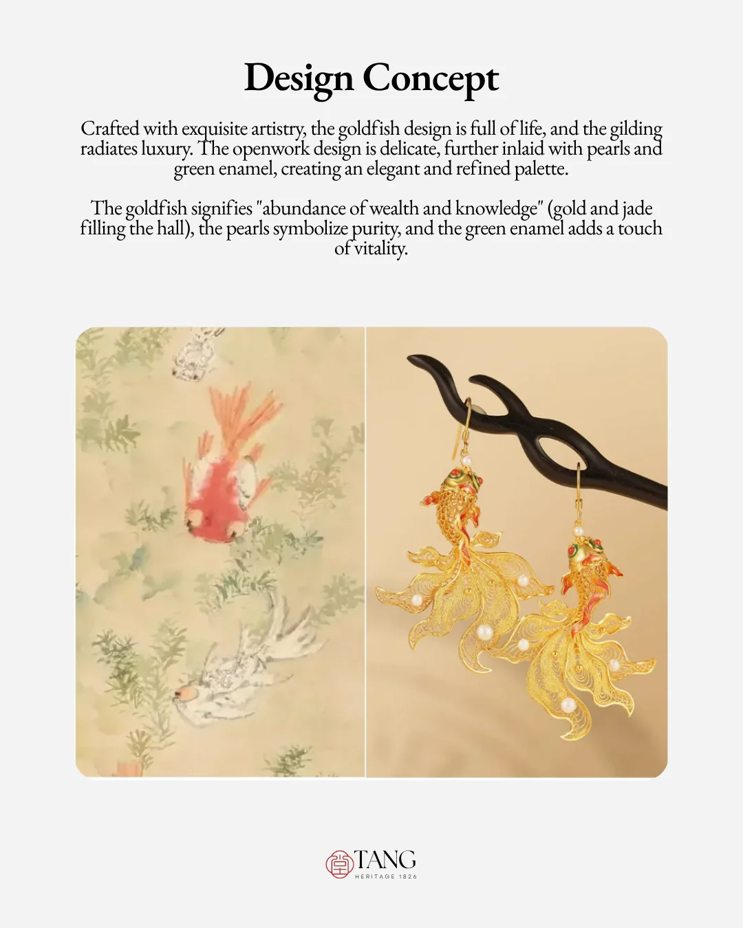 Gold Vermeil Butterfly Goldfish Earrings - Image 3