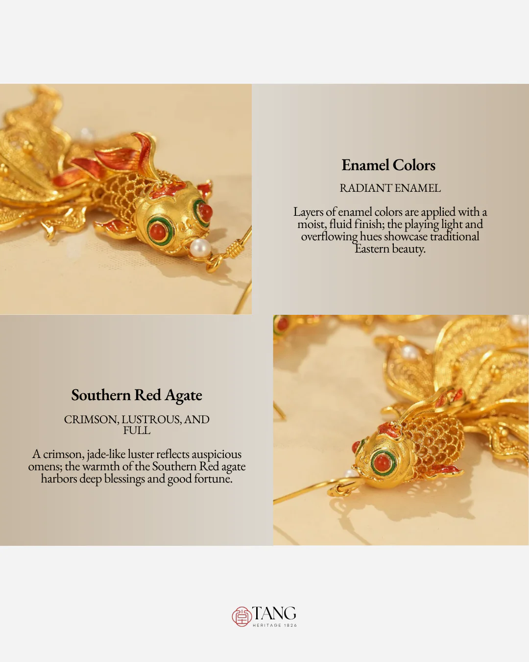 Gold Vermeil Butterfly Goldfish Earrings - Image 4