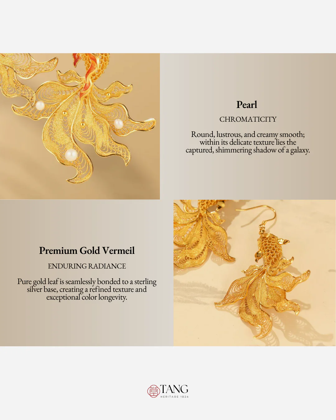 Gold Vermeil Butterfly Goldfish Earrings - Image 5