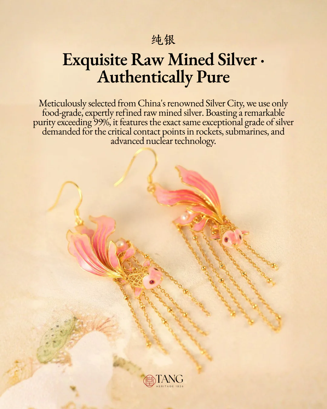 Gold Vermeil Cherry Blush Koi Earrings - Image 11