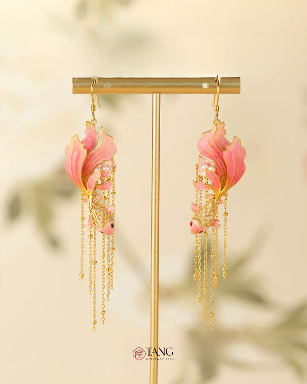 Gold Vermeil Cherry Blush Koi Earrings - Image 7