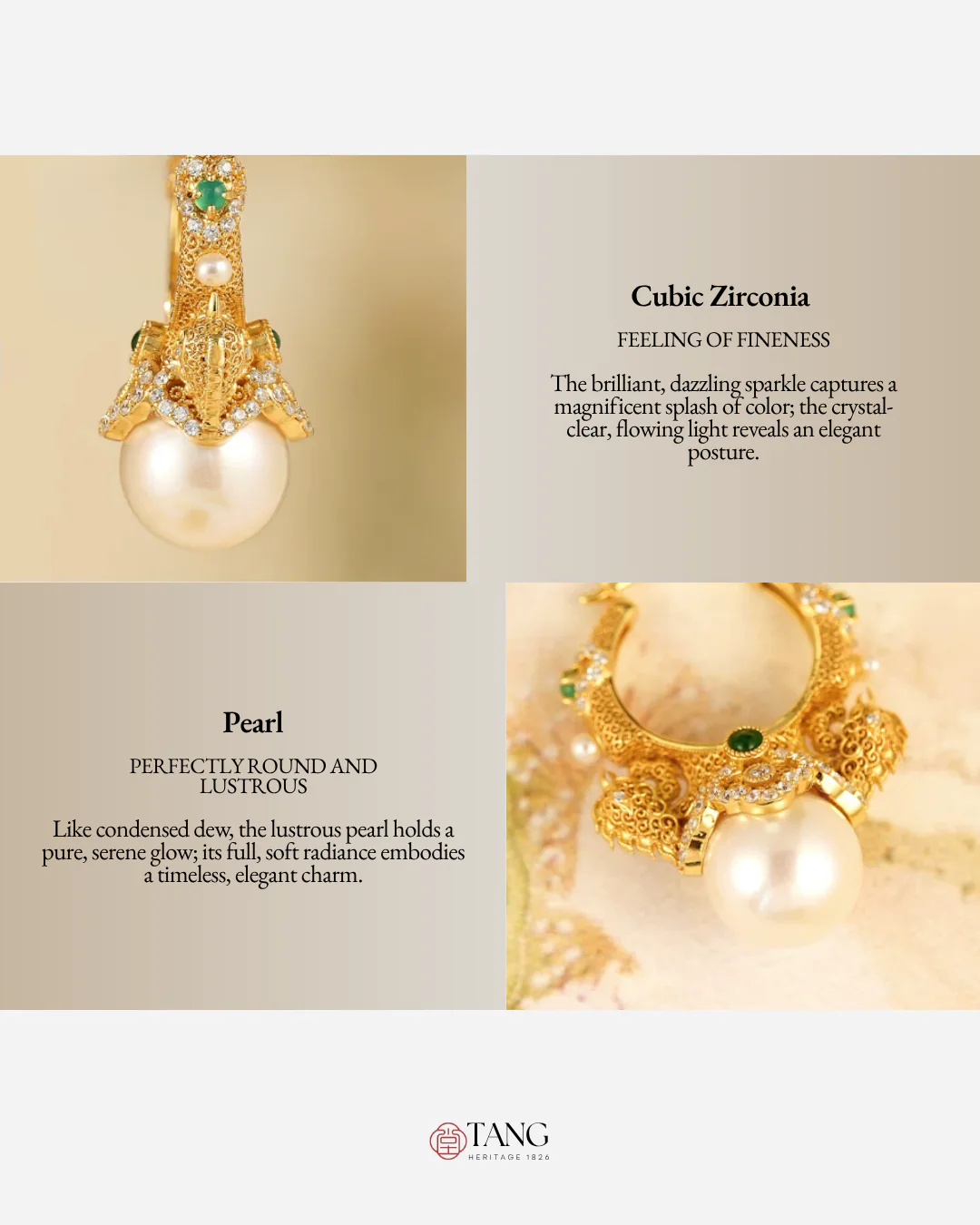 Gold Vermeil Double Phoenix Pearl Earrings - Image 4
