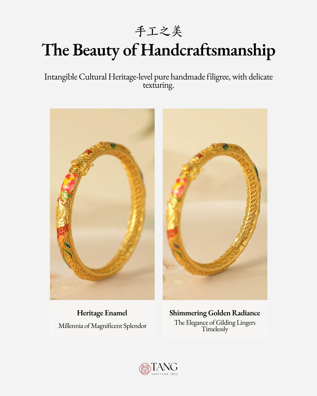Gold Vermeil Dragon Phoenix Bangle - Image 6