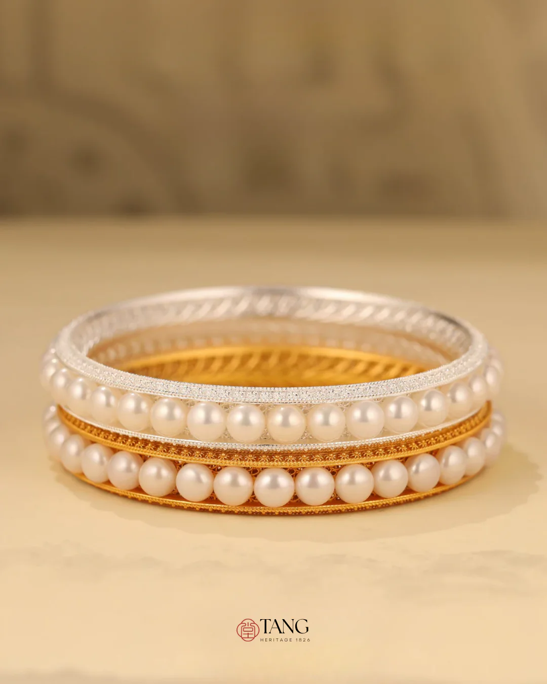 Gold Vermeil Empress Pearl Bangle - Image 10