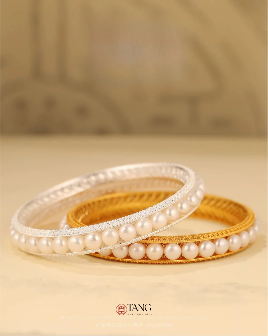 Gold Vermeil Empress Pearl Bangle - Image 6