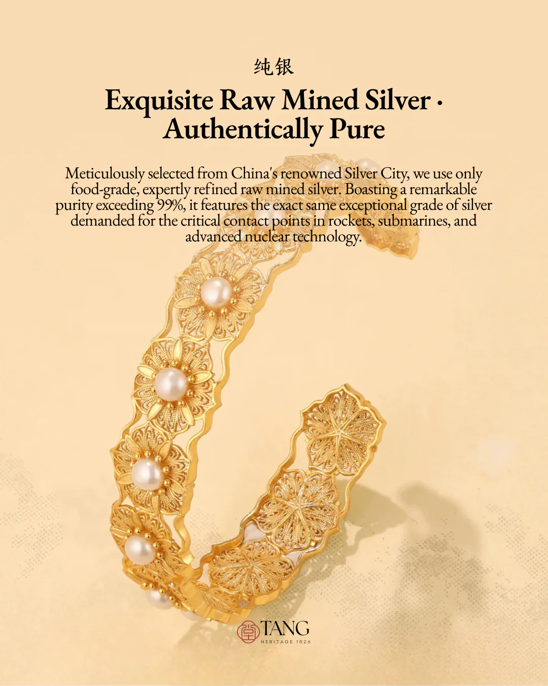 Gold Vermeil Filigree Blossom Cuff - Image 11