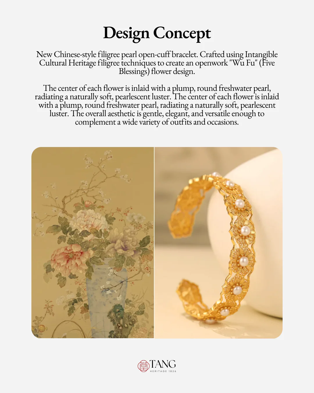 Gold Vermeil Filigree Blossom Cuff - Image 3
