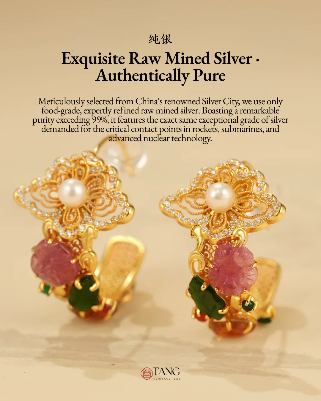 Gold Vermeil Floral Cluster Pearl Earrings - Image 11