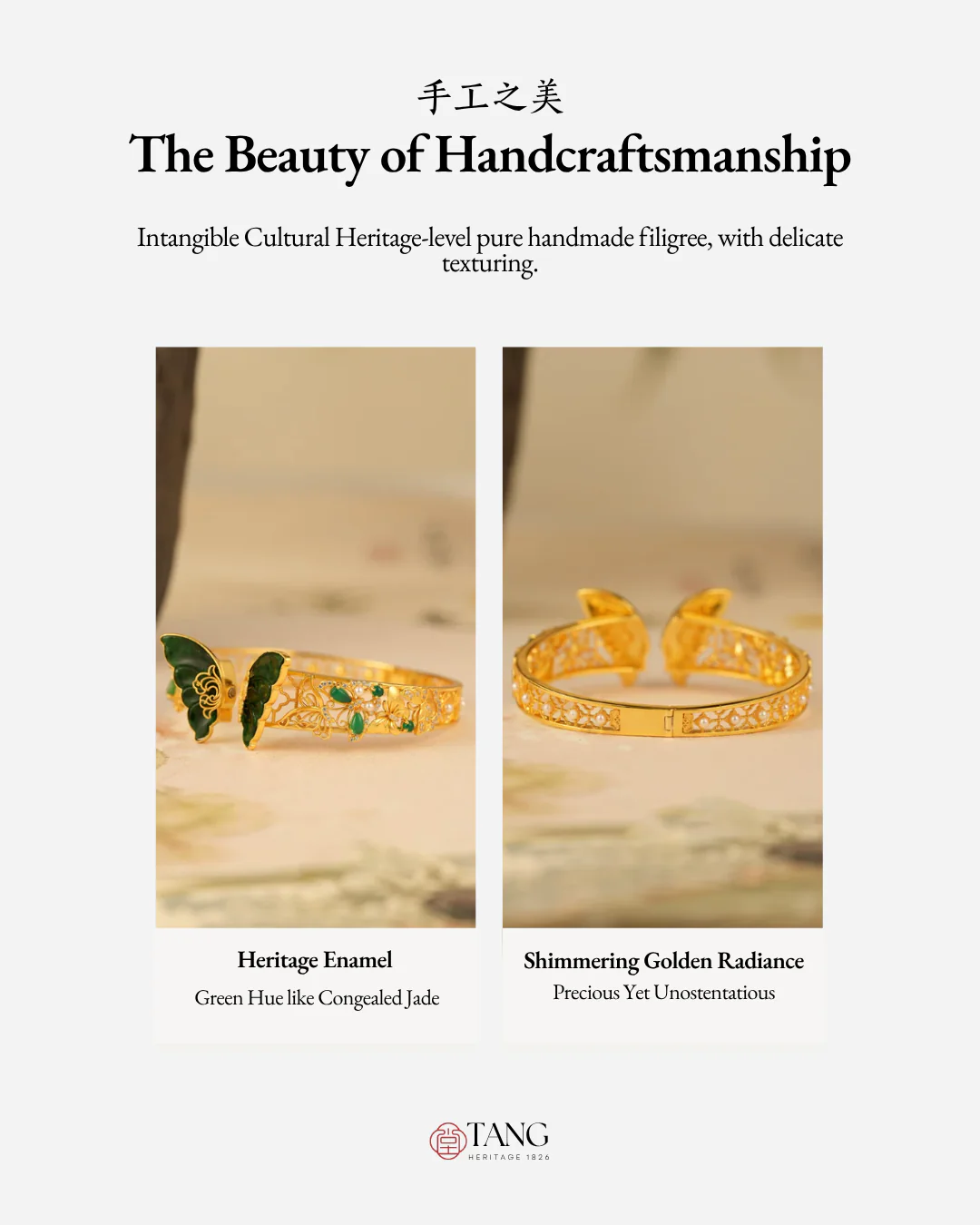 Gold Vermeil Jadeite Butterfly Bangle - Image 7