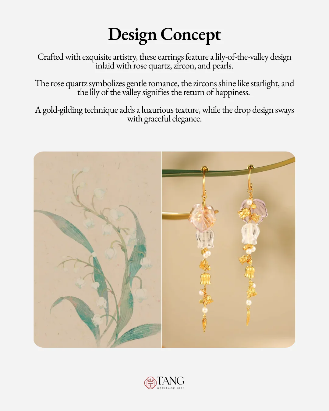 Gold Vermeil Lily of the Valley Bell Drop Earrings - Image 3